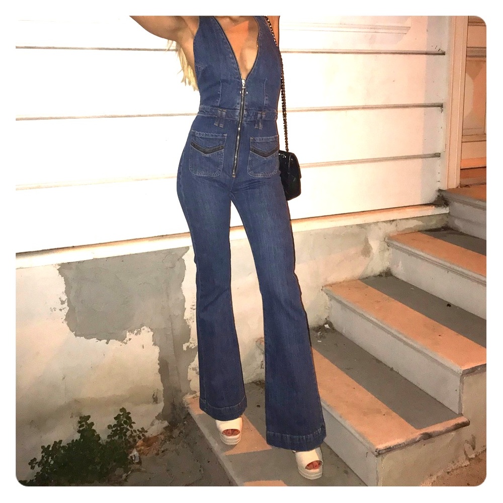 Revice Denim Flare ankle skinny overalls 25